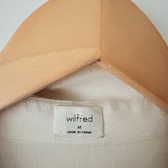 Aritzia Wilfred Lacier Shirt Dress Midi Button Up Bone White Cream Size Medium - Picture 5 of 7